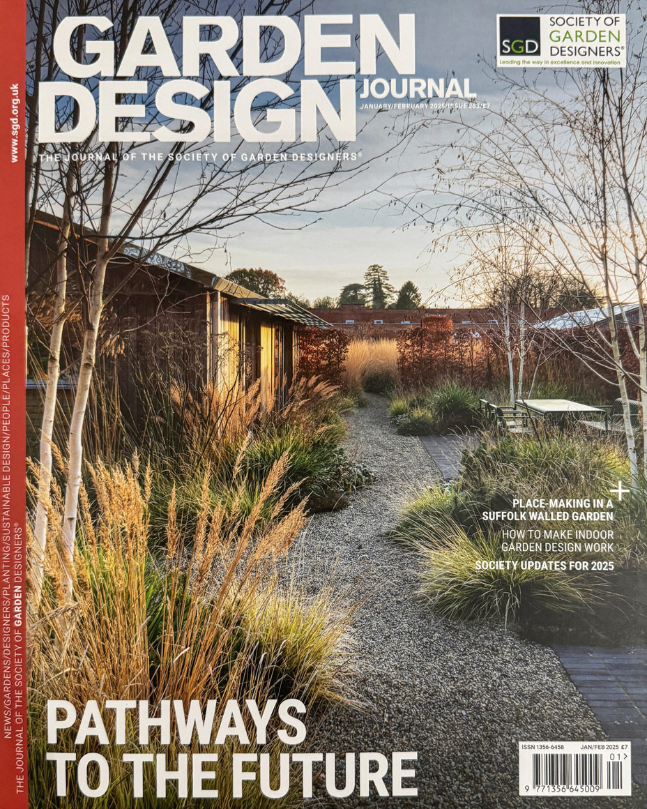 Colm Joseph Suffolk walled garden winter feature in Garden Design Journal January 2025