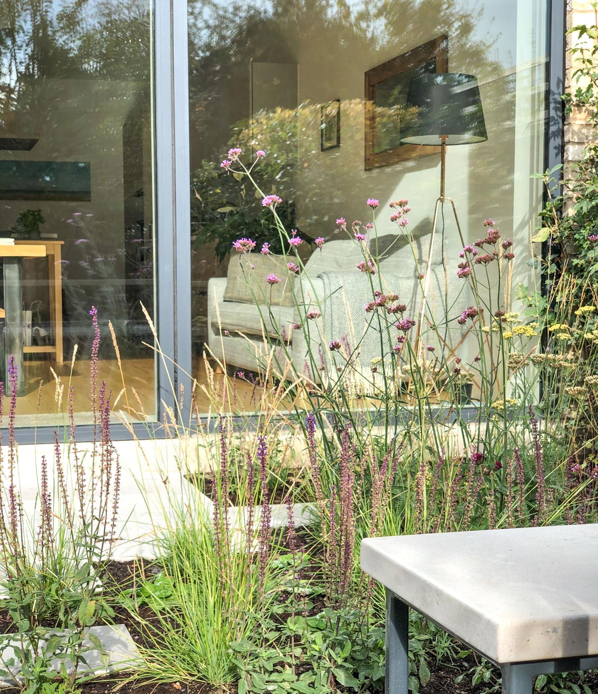 Colm Joseph Gardens Cambridge garden modern design ideas limestone paving naturalistic planting