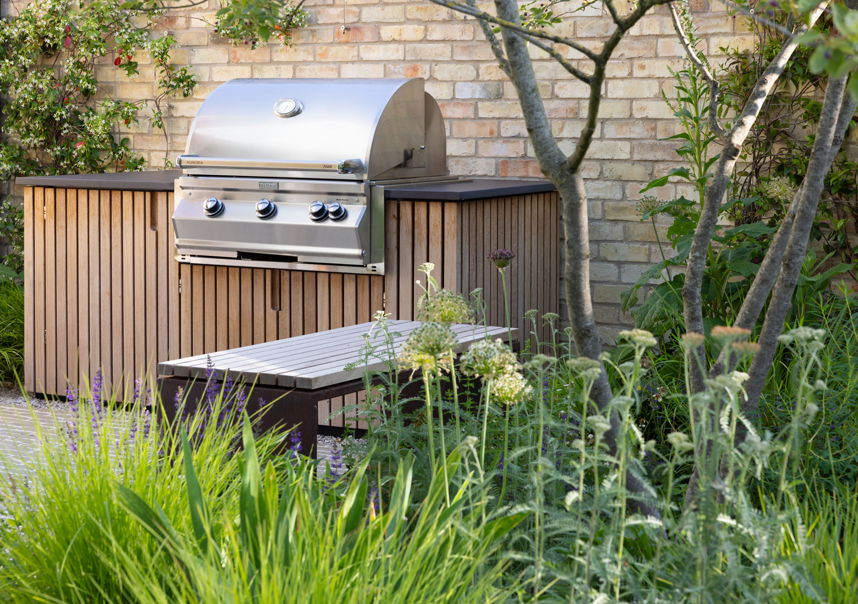 Colm Joseph Cambridge courtyard garden design outdoor kitchen